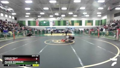 Boys 159 lbs Cons. Semi - Carlos Telly, Las Plumas Boys vs Frankie Rodriguez, West Valley Boys