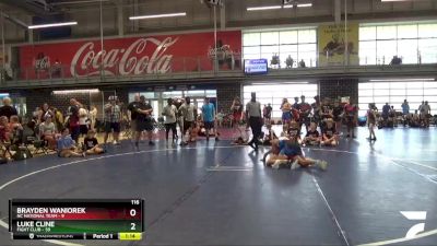 116 lbs Round 8 (10 Team) - Luke Cline, Fight Club vs Brayden Waniorek, NC National Team