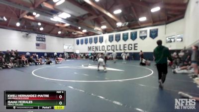 184 lbs Quarterfinal - Kweli Hernandez-Maitre, San Francisco State vs Isaiah Morales, Menlo College