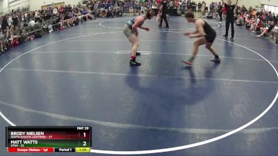 160 lbs Finals (8 Team) - Matt Watts, Utah vs Brody Nielsen, South Dakota Lightning