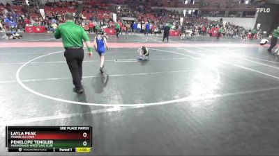 65 lbs 3rd Place Match - Penelope Tengler, Mukwonago Wrestling Club vs Layla Peak, Prairie Du Chien