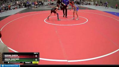 85 lbs Semifinal - Sophia Garza, Ascend Wrestling Club vs Nixon Sanchez, Cowboy Mat Club