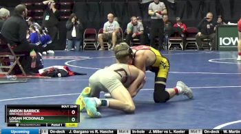 2A-126 lbs Cons. Round 2 - Logan McDonald, Grinnell vs Andon Barrick, Iowa Falls-Alden