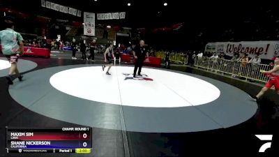 92 lbs Champ. Round 1 - Maxim Sim, LAWC vs Shane Nickerson, California