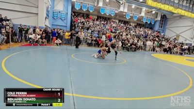 106 lbs Quarterfinal - Benjamin Donato, Caesar Rodney H S vs Cole Perrin, Delaware Military Academy