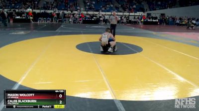 4A-120 lbs Quarterfinal - Mason Wolcott, La Grande vs Caleb Blackburn, Philomath