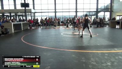 145 lbs Round 2 - Kaden Mitchell, Benton Community Wrestling Clu vs Brayden Schuster, Maquoketa Valley Wildcats