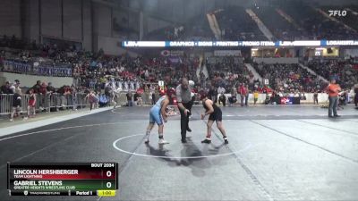 95 lbs Quarterfinal - Lincoln Hershberger, Team Lightning vs Gabriel Stevens, Greater Heights Wrestling Club