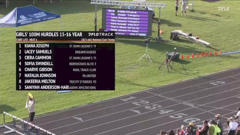 Youth Girls' 100m Hurdles, Prelims 6 - Age 15-16