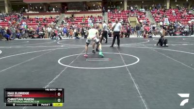 145 lbs Quarterfinal - Christian Marsh, Team Haysville Wrestling Club vs Max Eldridge, Honey Badger