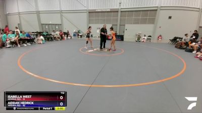 112 lbs Placement Matches (8 Team) - Isabella West, Georgia Red vs Aiddan Hedrick, Virginia Red