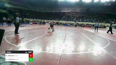 160 lbs Consi Of 8 #2 - Kyra Watson, Yukon Jr. High Girls vs Audra Coldiron, Perry Girls Wrestling Club