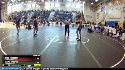 120 Blue Round 5 - Isaac Santos, Camden County vs JASE NIESENT, Cypress Creek H S