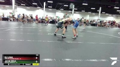 145 lbs Round 2 (4 Team) - Eli Long, Steller Trained Black vs Jacob Brua, Grease Monkey`s