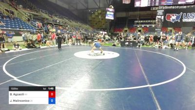 132 lbs Cons 32 #2 - Brenden Jorden Agcaoili, Nevada vs Jack Malinconico, California