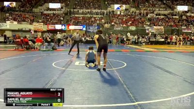 AA - 132 lbs Quarterfinal - Samuel Elliott, Great Falls / MSDB vs Makael Aguayo, Billings West