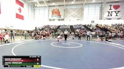 65 lbs Cons. Round 4 - Gavin Ingraham, Indian River Wrestling Club vs Mateo Mersdorf, NWAA