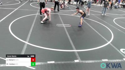 130 lbs Consolation - Judd Hebert, Poteau Youth Wrestling Academy vs Mateo Valdez, Miami Takedown Club