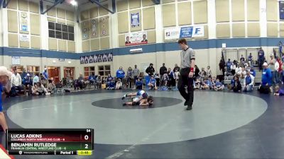 54 lbs Round 2 (4 Team) - Benjamin Rutledge, Franklin Central Wrestling Club vs Lucas Adkins, Columbus North Wrestling Club