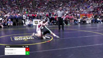 160 lbs Semifinal - Nick Kunstek, Pottsville vs Ryan Garvick, Central Dauphin