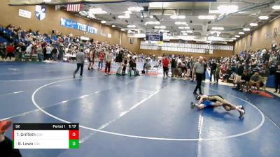 92 lbs Cons. Round 2 - Braxton Lowe, Victory Wrestling vs Tyson Griffeth, Wasatch