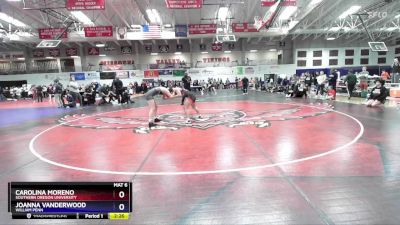 130 lbs Semifinal - Carolina Moreno, Southern Oregon University vs Joanna Vanderwood, William Penn