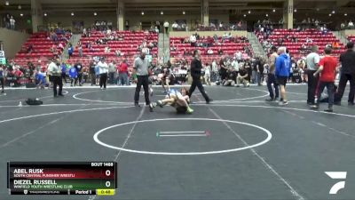 82 lbs Cons. Round 4 - Diezel Russell, Winfield Youth Wrestling Club vs Abel Rusk, South Central Punisher Wrestli