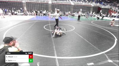 43 lbs Semifinal - Krew Meyer, Colman Egan Wrestling vs Emersen Seim, Douglas WC