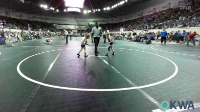 46 lbs Consi Of 32 #2 - Conor Ecker, R.A.W. vs Jayleah Higgins, OKC Saints Wrestling