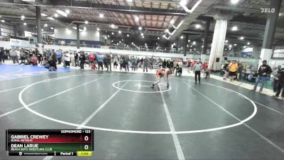 123 lbs Semifinal - Gabriel Crewey, Rural Retreat vs Dean Larue, Beach Boyz Wrestling Club