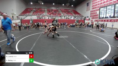 75 lbs Consolation - Brantley Lewis, Mustang Bronco Wrestling Club vs Everett Bolay, Perry Wrestling Academy