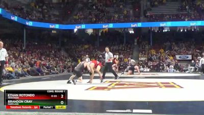 125 lbs Consi Of 8 #1 - Ethan Rotondo, Wisconsin vs Brandon Cray, Maryland