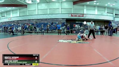 102 lbs Cons. Round 3 - Bently Nowak, Wrestling Factory vs Greysin Hopp, Michigan Grappler Training Center