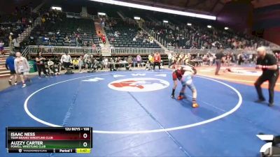 108 lbs 1st Place Match - Isaac Ness, Team Braves Wrestling Club vs Auzzy Carter, Powell Wrestling Club