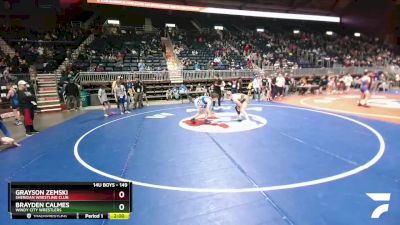 149 lbs Cons. Round 1 - Grayson Zemski, Sheridan Wrestling Club vs Brayden Calmes, Windy City Wrestlers