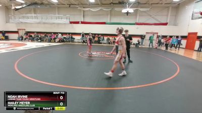 120-126 lbs Round 2 - Noah Irvine, Lander Tiger Tough Wrestling vs Hailey Meyer, Worland Wrestling Club