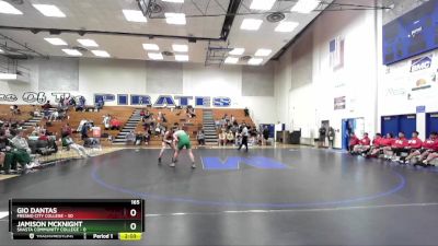 165 lbs Quarters & 1st Wb (16 Team) - Gio Dantas, Fresno City College vs Jamison McKnight, Shasta Community College