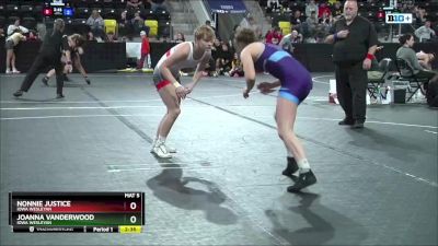 130 lbs Round 4 - JoAnna Vanderwood, Iowa Wesleyan vs Nonnie Justice, Iowa Wesleyan