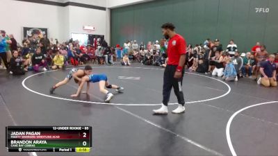 85 lbs Round 1 - Jadan Pagan, Mighty Warriors Wrestling Acad vs Brandon Araya, Cane Bay Cobras