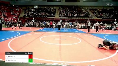 96 lbs Quarterfinal - Jayce Kent, Glenpool Youth Wrestling vs Ty Purcell, Vinita Kids Wrestling