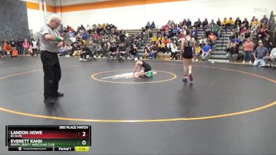 95 lbs 3rd Place Match - Everett Kahn, North Liberty Wrestling Club vs Landon Howe, DC Elite