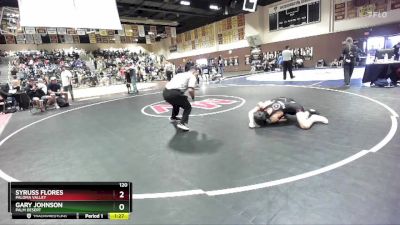 120 lbs Champ. Round 3 - Gary Johnson, Palm Desert vs Syruss Flores, Paloma Valley