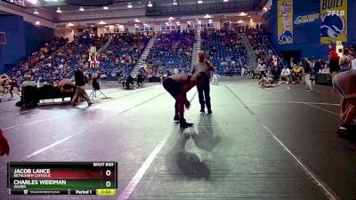 215 lbs Champ. Round 2 - Jacob Lance, Bethlehem Catholic vs Charles Weidman, Xavier