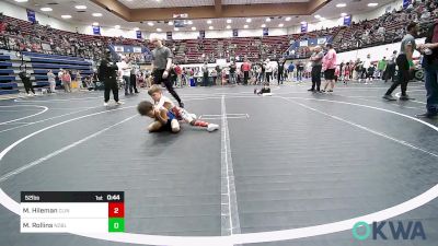 52 lbs Consi Of 4 - Mason Hileman, Clinton Youth Wrestling vs Maxon Rollins, Noble Takedown Club