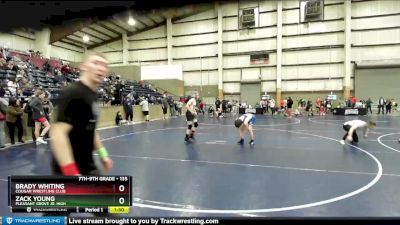 135 lbs Champ. Round 1 - Zack Young, Pleasant Grove Jr. High vs Brady Whiting, Cougar Wrestling Club