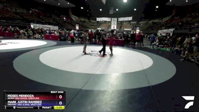 132 lbs Cons. Semi - Moses Mendoza, Gilroy High School Wrestling vs Mark Justin Ramirez, Fremont High School Wrestling