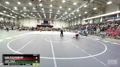 138 lbs Round 1 (3 Team) - Cody Dale, Horseheads Sr HS vs Luke Stoutenburg, Saratoga Springs Sr HS