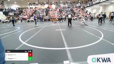 70 lbs Round Of 16 - Jagger Autry, Broken Arrow Wrestling Club vs Jace Hebert, Poteau Youth Wrestling Academy