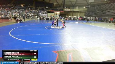 67 lbs Champ. Round 2 - Emmitt Justus, Lake Stevens Wrestling Club vs Roczen Scacco, Team Aggression Wrestling Club