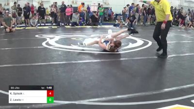 90-J lbs Round Of 16 - Kellan Spisok, IL vs Zeke Lewis, MI